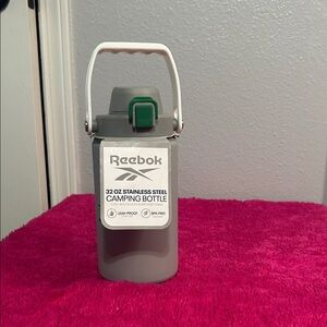 Reebok Gray and Green Stainless Steel Bottle